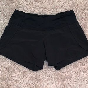 black lululemon speed up shorts
